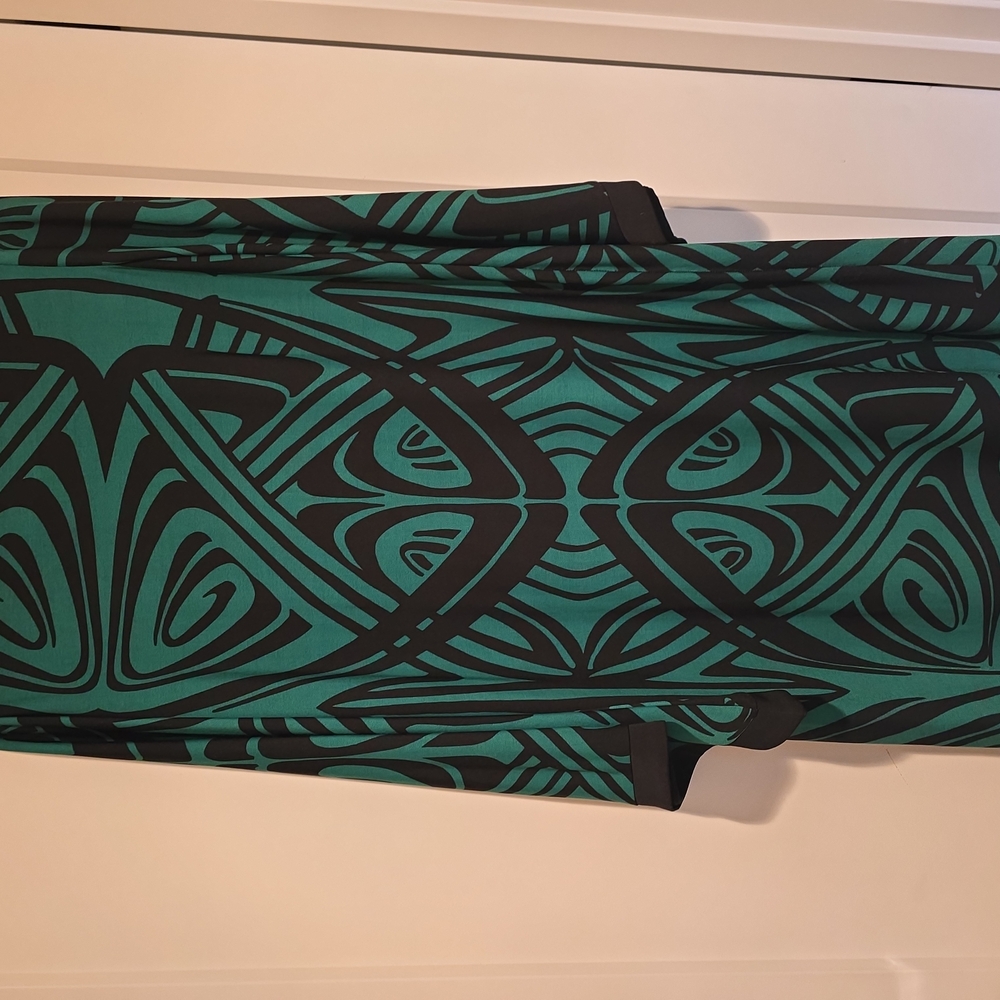 Green and Black Geometric Dress